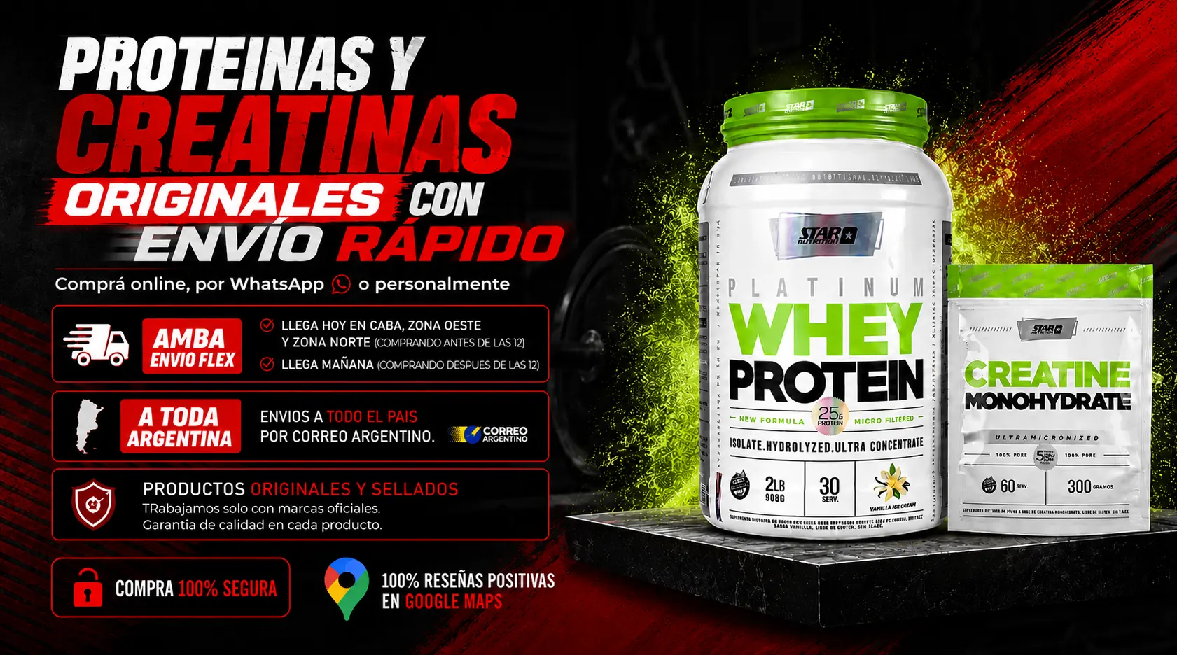 venta suplementos deportivos zona oeste