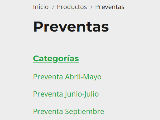 Preventa tiempo de entrega