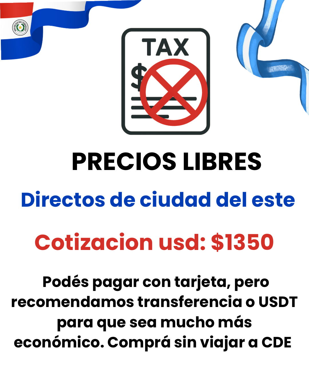 Anuncio: Precios finales sin impuestos