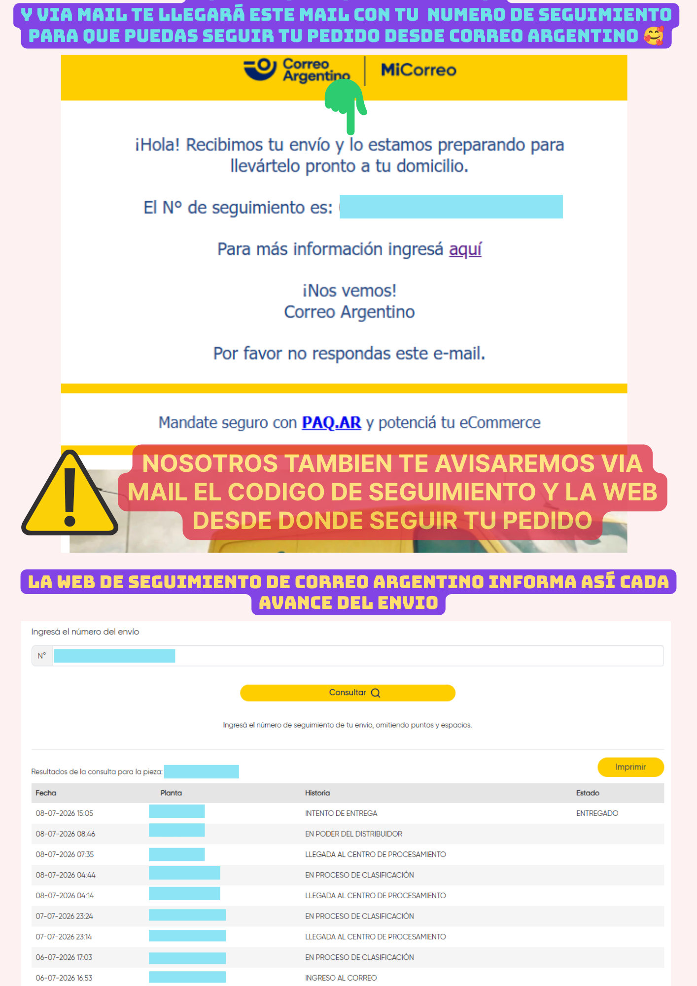 Instrucciones de seguimiento de pedido en web de SOMOS E3D