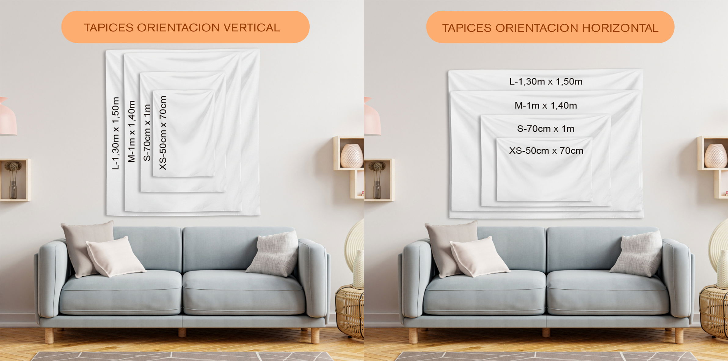 <img src="medidas-tapiz-vertical.jpg" alt="Medidas de tapices para pared en vertical XS S M L">