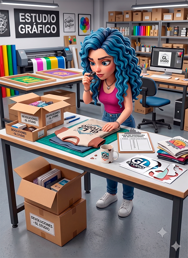 Ilustración de Cambios y Devoluciones - Vicky